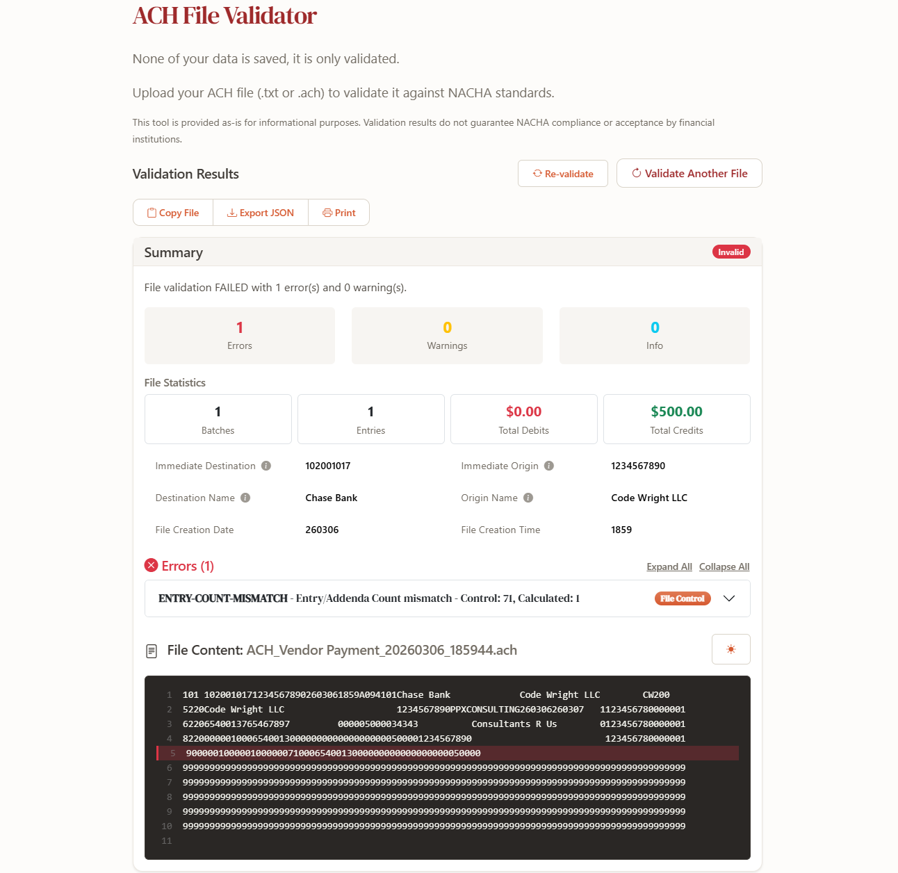 Comprehensive Error Detection